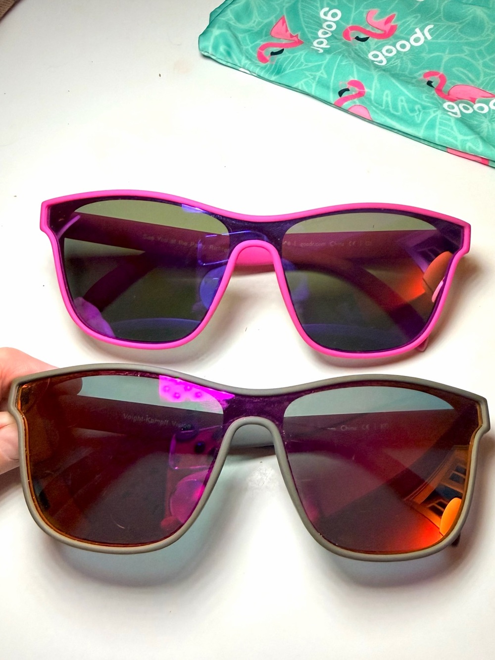 Goodr VRG Sunglasses Set of 2 - pink & gray